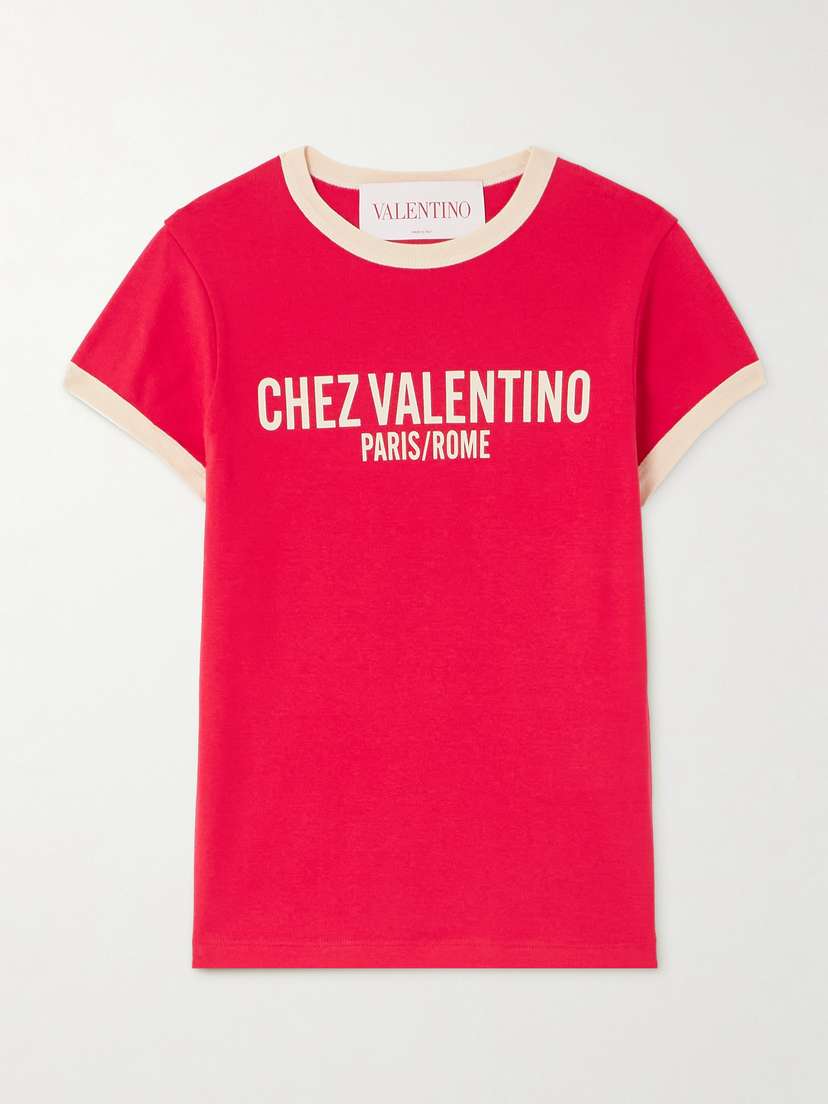 Valentino Garavani Printed Cotton-jersey T-shirt