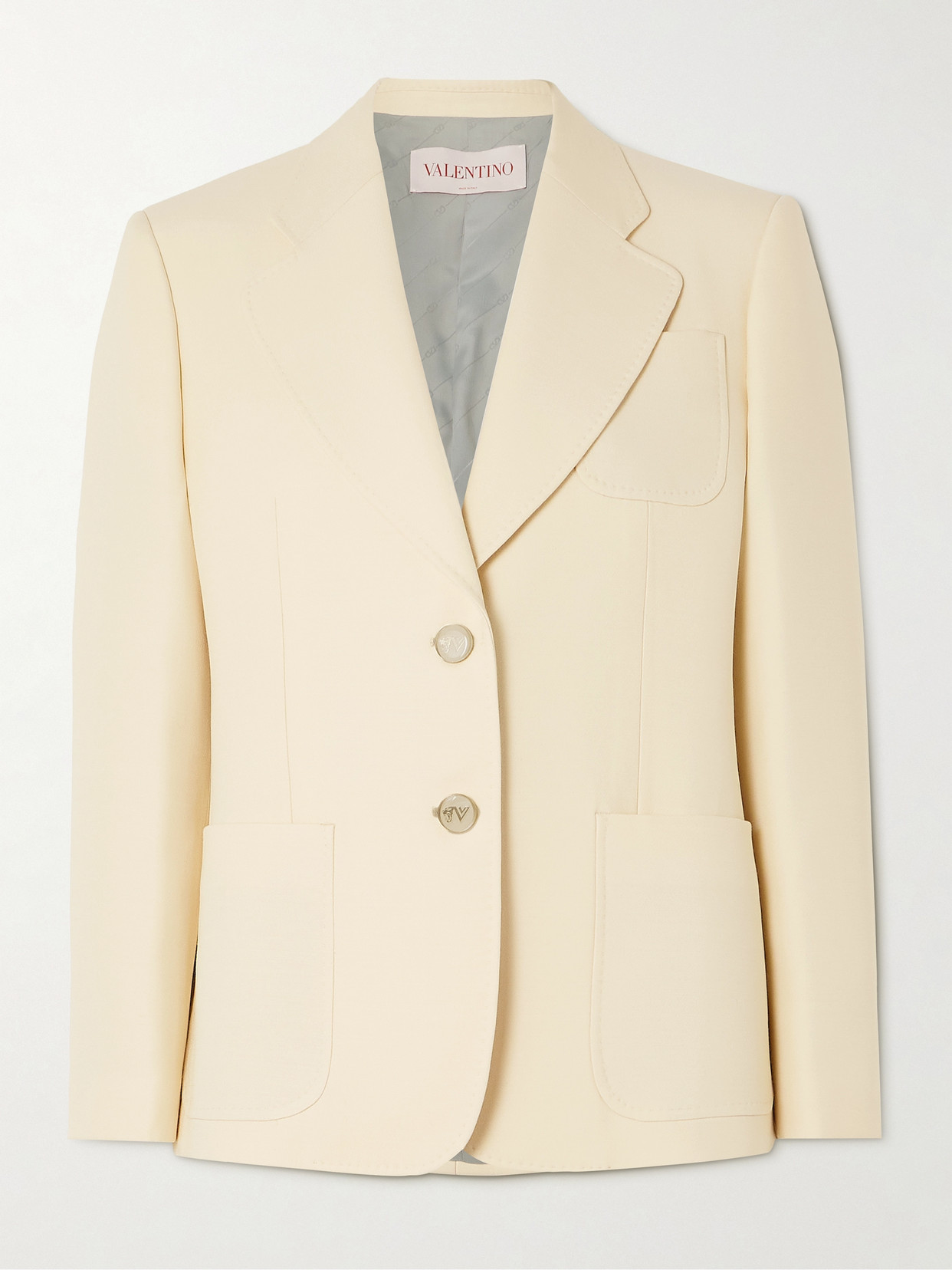 Valentino Wool And Silk-blend Crepe Blazer In Orange