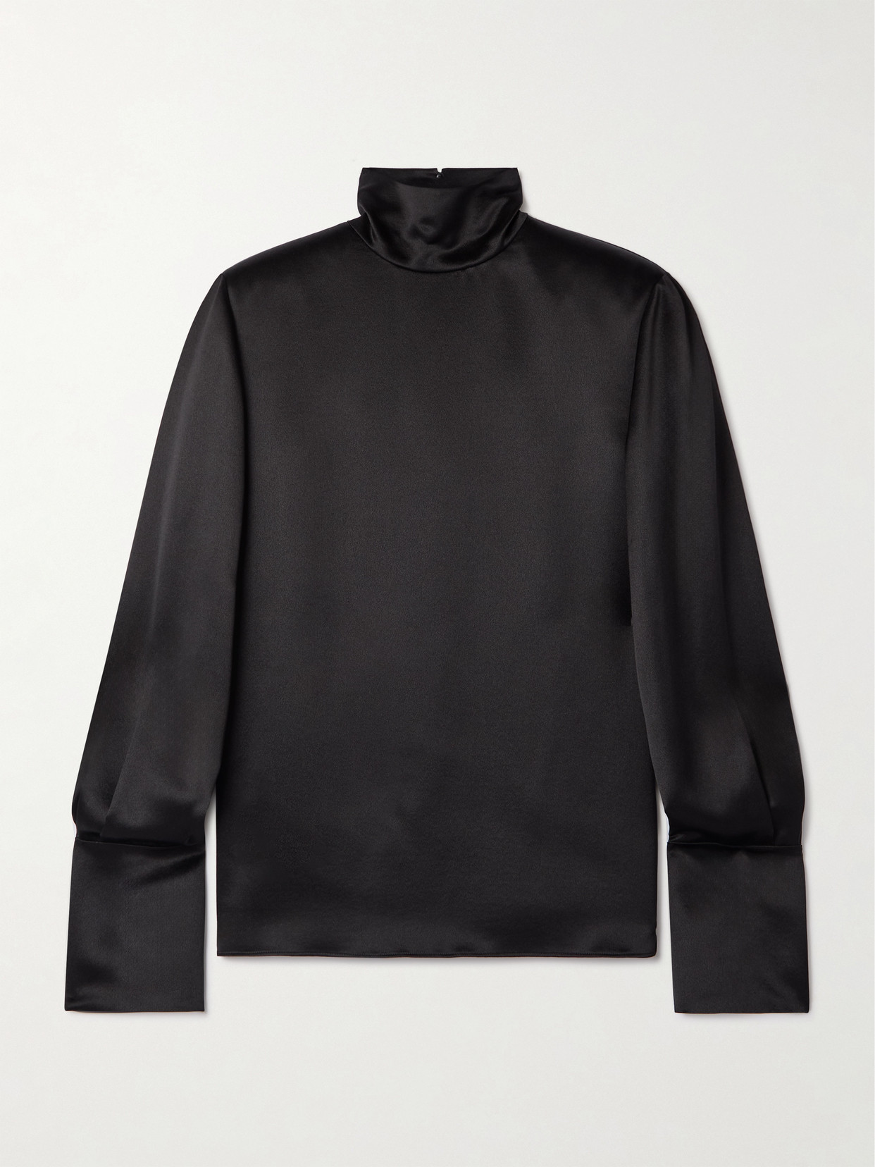 Saint Laurent Silk Satin Blouse In Black
