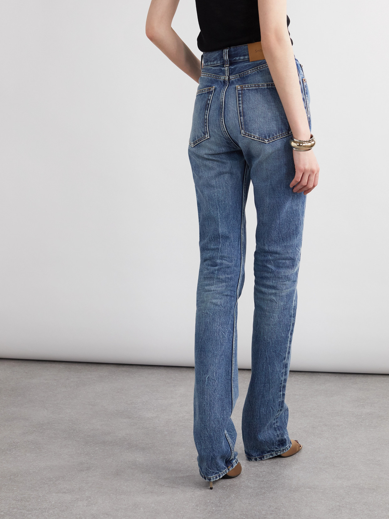 Saint Laurent High-rise Slim-leg Jeans In Blue