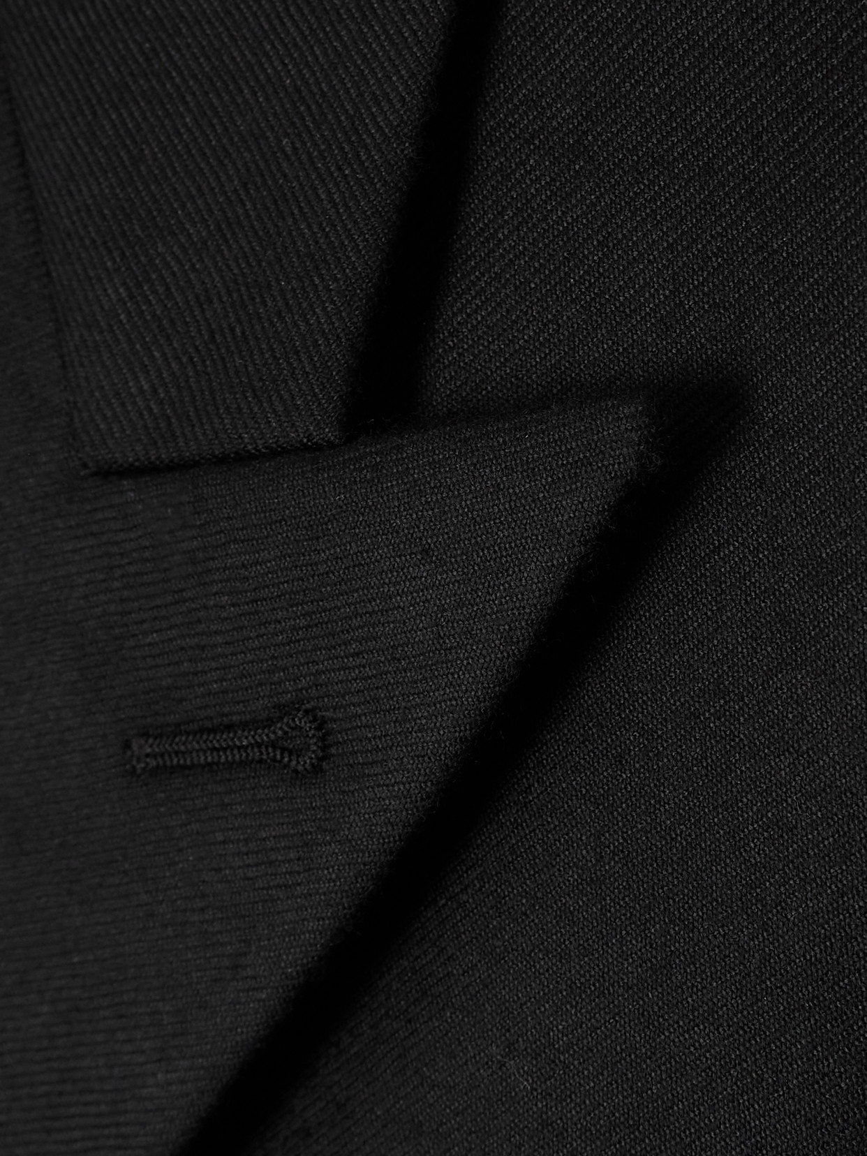 Saint Laurent Double-breasted Cashmere-twill Blazer In Black