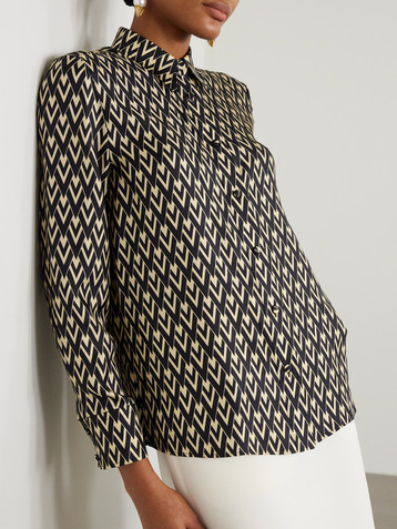 Valentino Garavani Printed silk-twill shirt