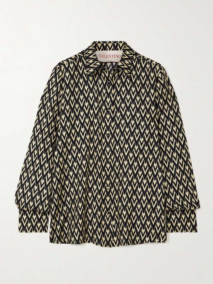 Valentino Garavani Printed Silk-twill Shirt
