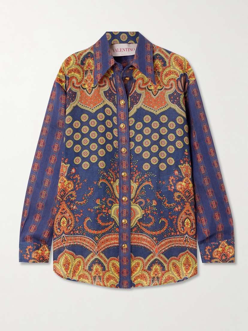 Valentino Garavani Paisley-print Linen Shirt