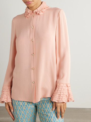 Valentino Garavani Ruffled silk-georgette shirt