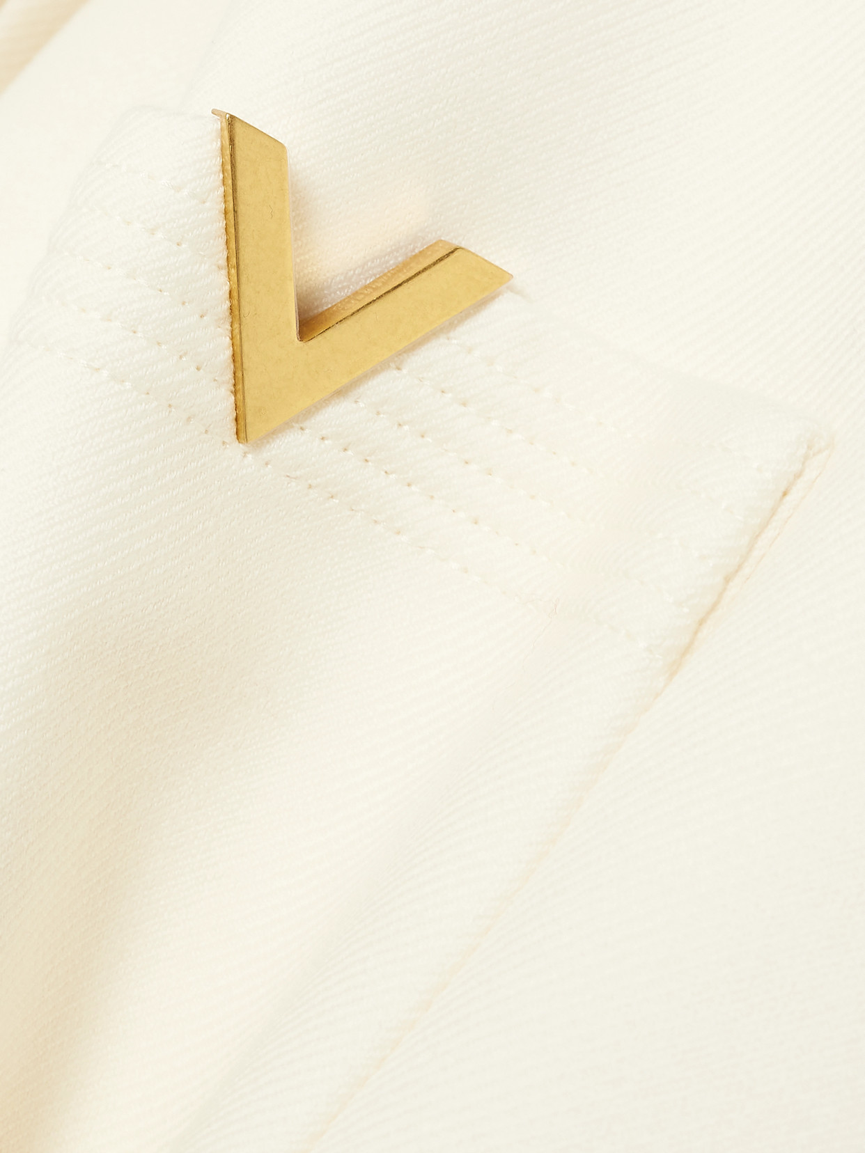 Valentino Womens Brand-hardware Single-breasted Wool-blend Long Coat Avorio In Ivory