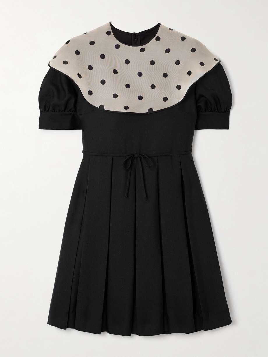 polka-dot silk-shantung mini dress