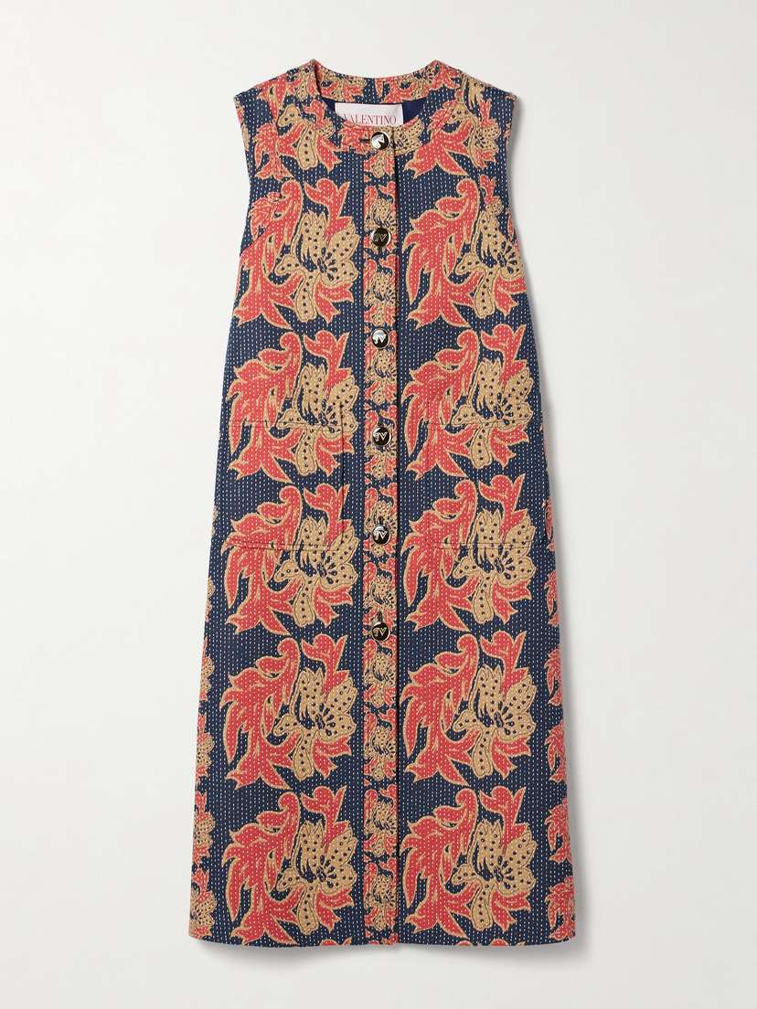 Valentino Garavani Après L'hiver Cotton-blend Jacquard Midi Dress