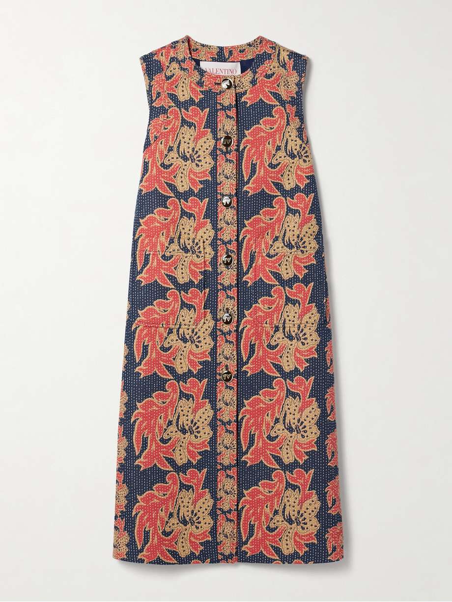 après l'hiver cotton-blend jacquard midi dress