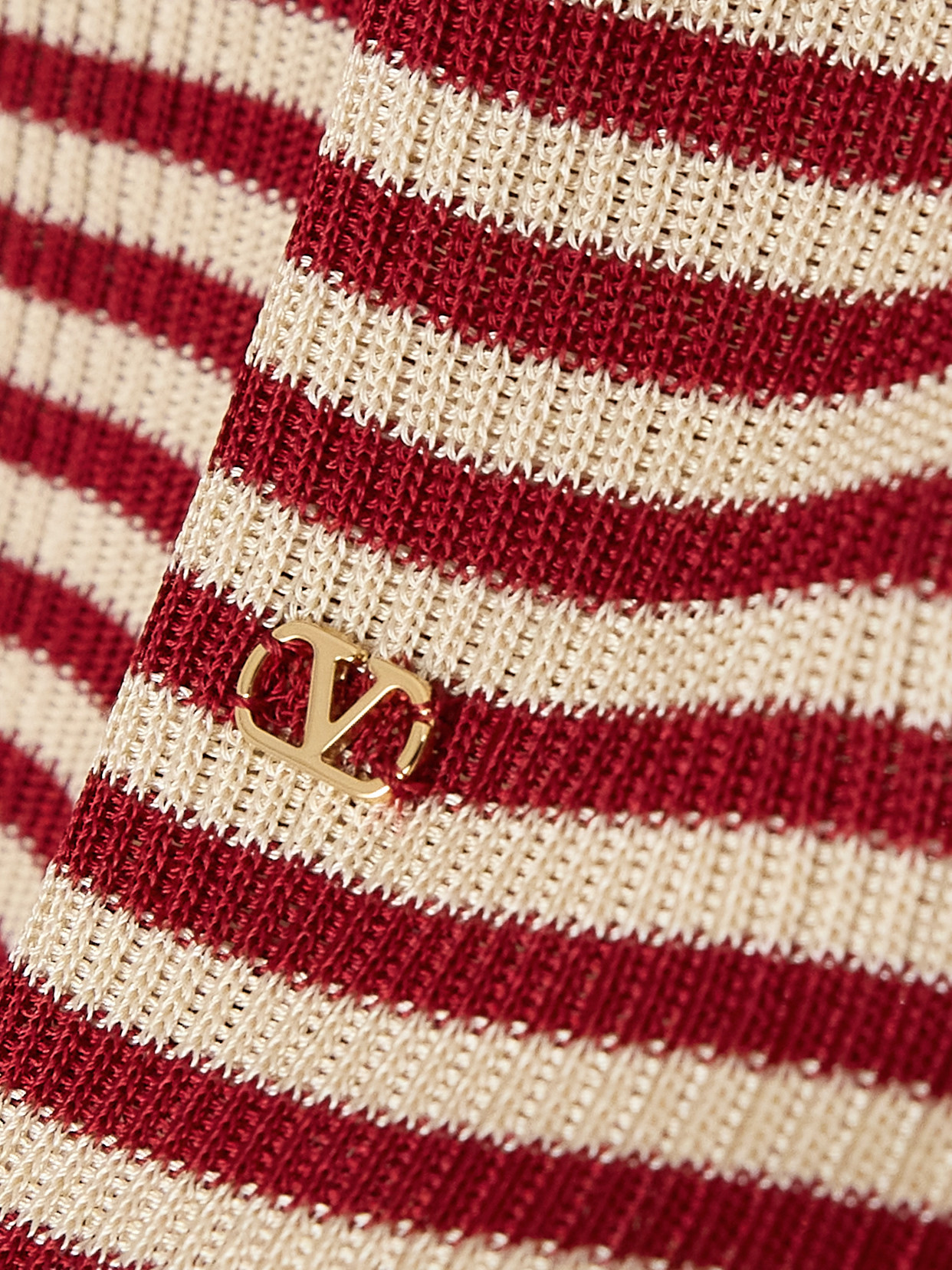 Valentino Striped T-shirt In Red/ecru'