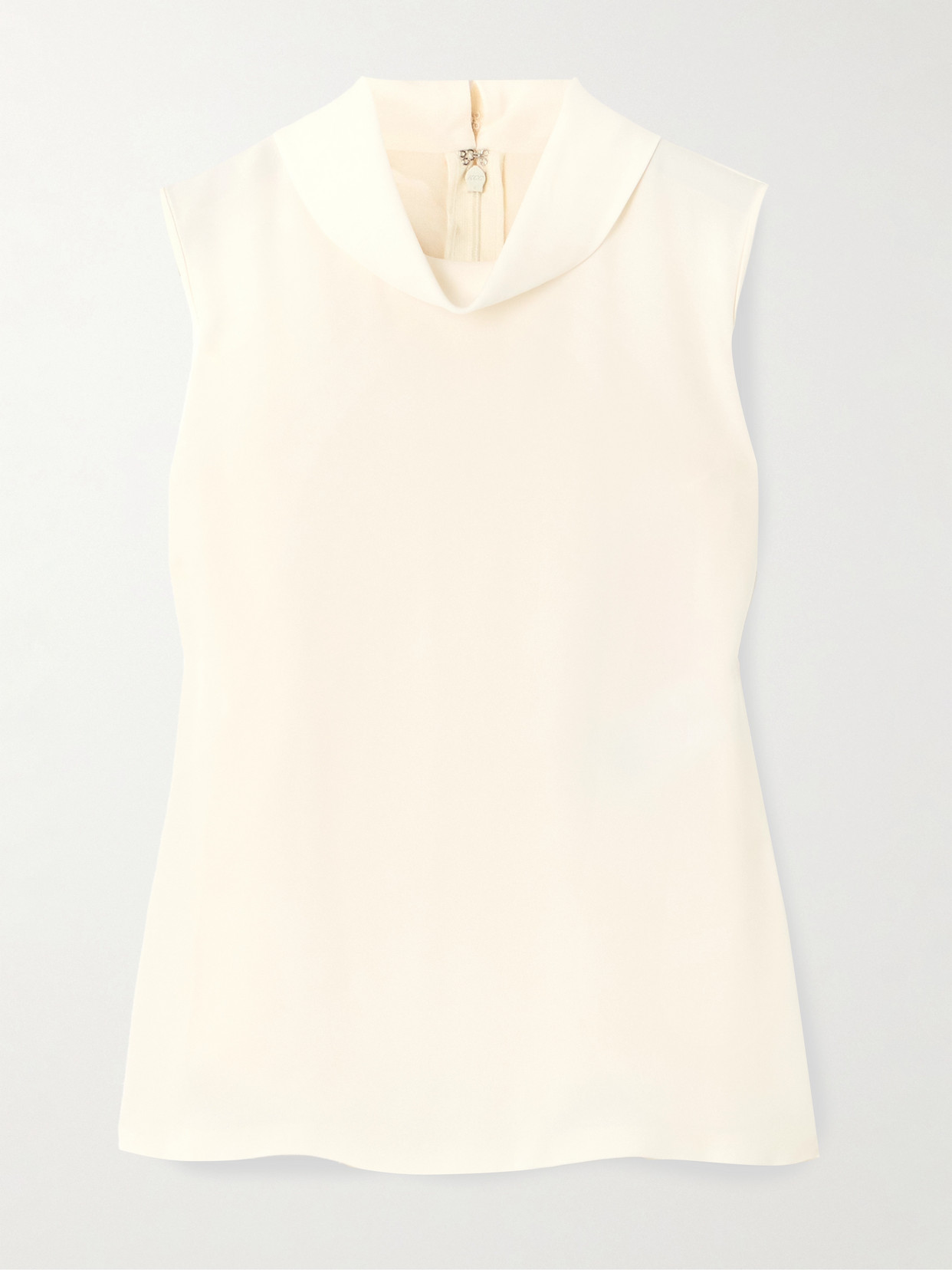Shop Valentino Silk-georgette Blouse In Ivory