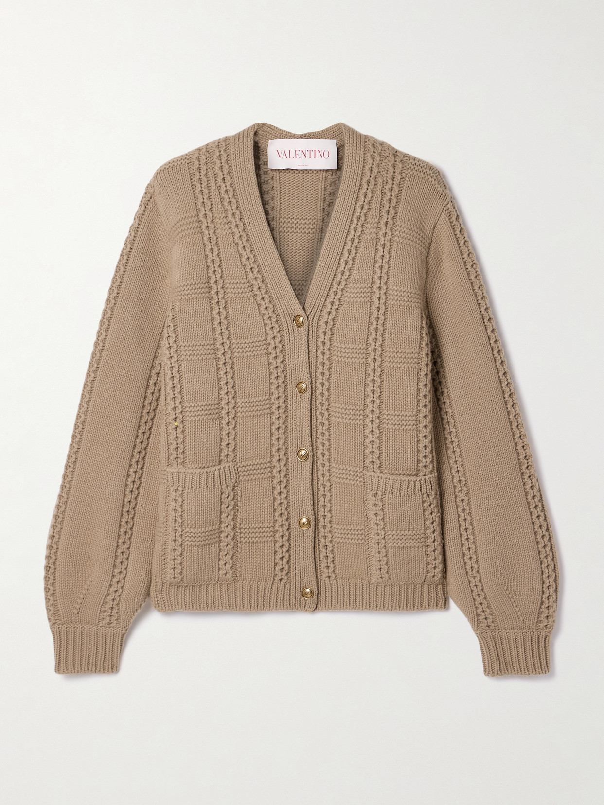 Valentino Wool Cardigan In Brown
