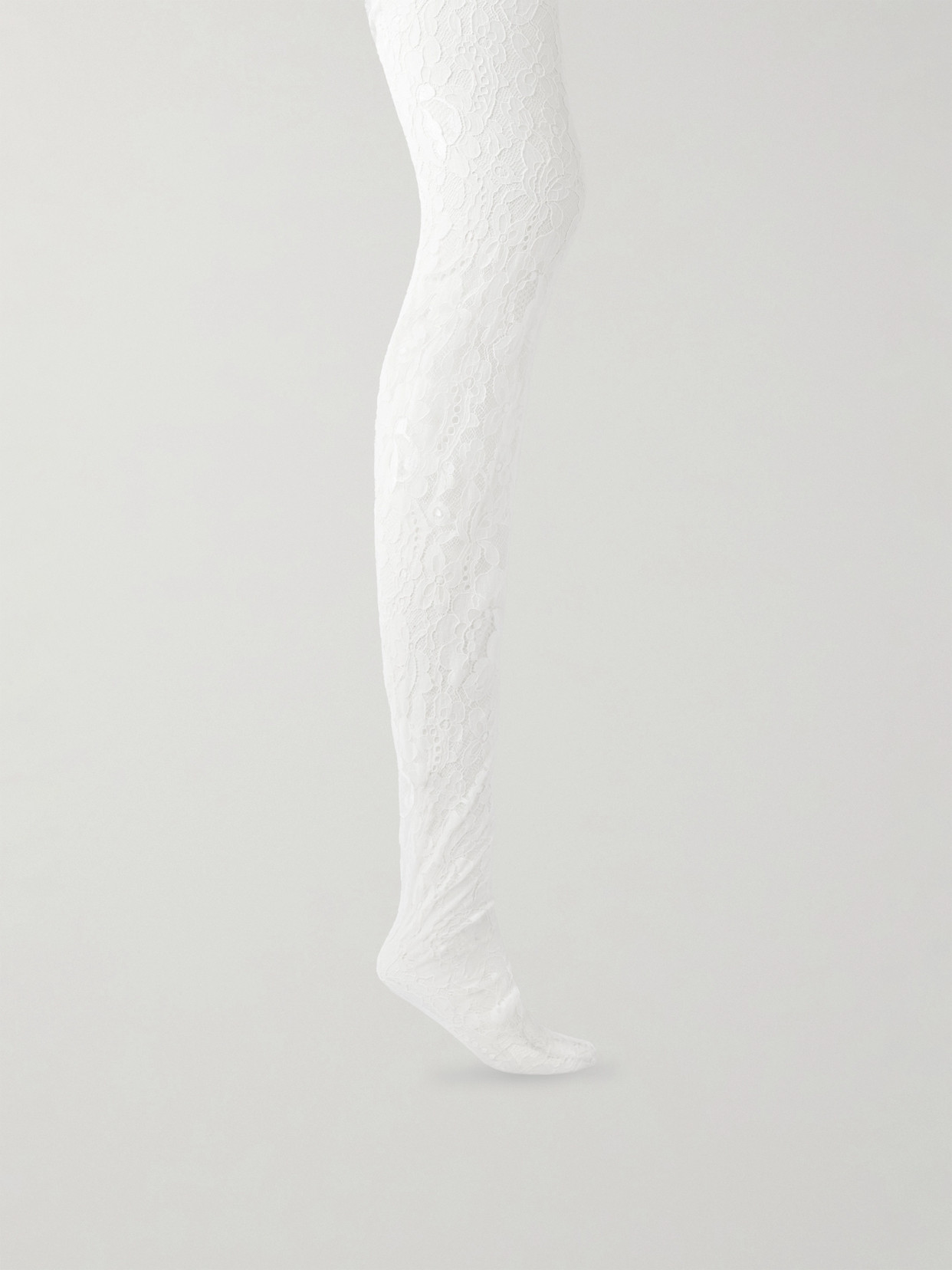 Valentino Stretch-lace Tights In White