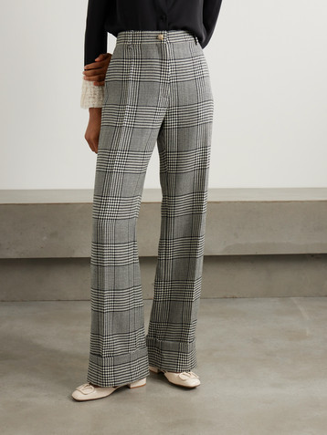 Valentino Garavani Prince of Wales checked wool wide-leg pants
