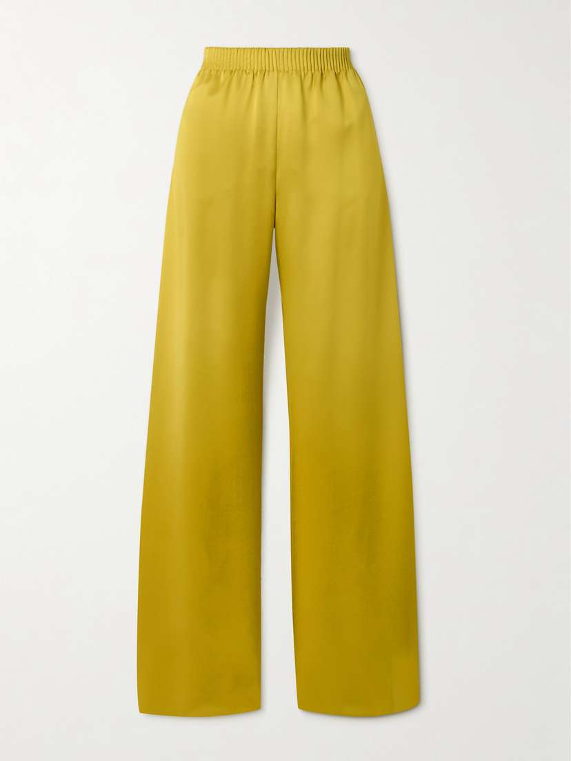 Valentino Garavani Duchesse Silk-satin Wide-leg Pants