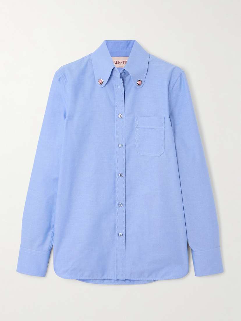 Valentino Garavani Embellished Cotton Oxford Shirt