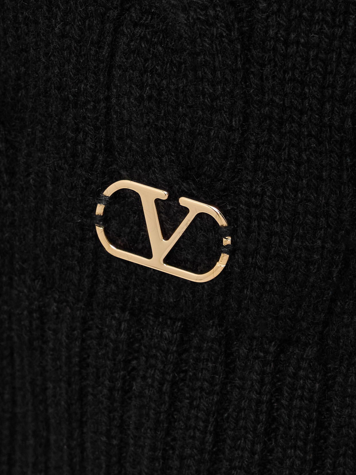 Valentino Ruffle-trimmed Embellished Cable-knit Cashmere Sweater In Black