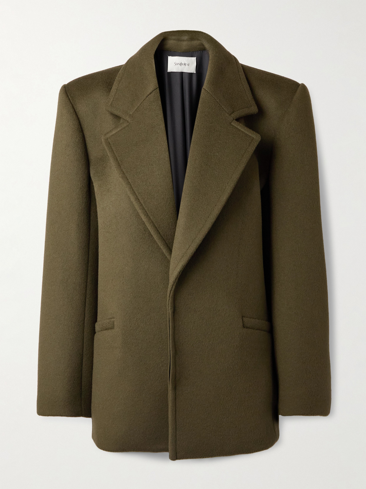 Saint Laurent Oversized Wool Blazer In Green