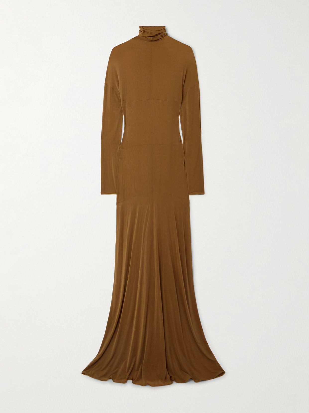 Saint Laurent Stretch-jersey Maxi Dress In Brown