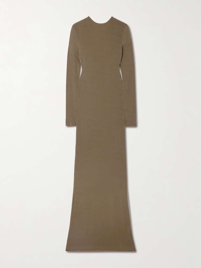Saint Laurent Twist-back Jersey Maxi Dress