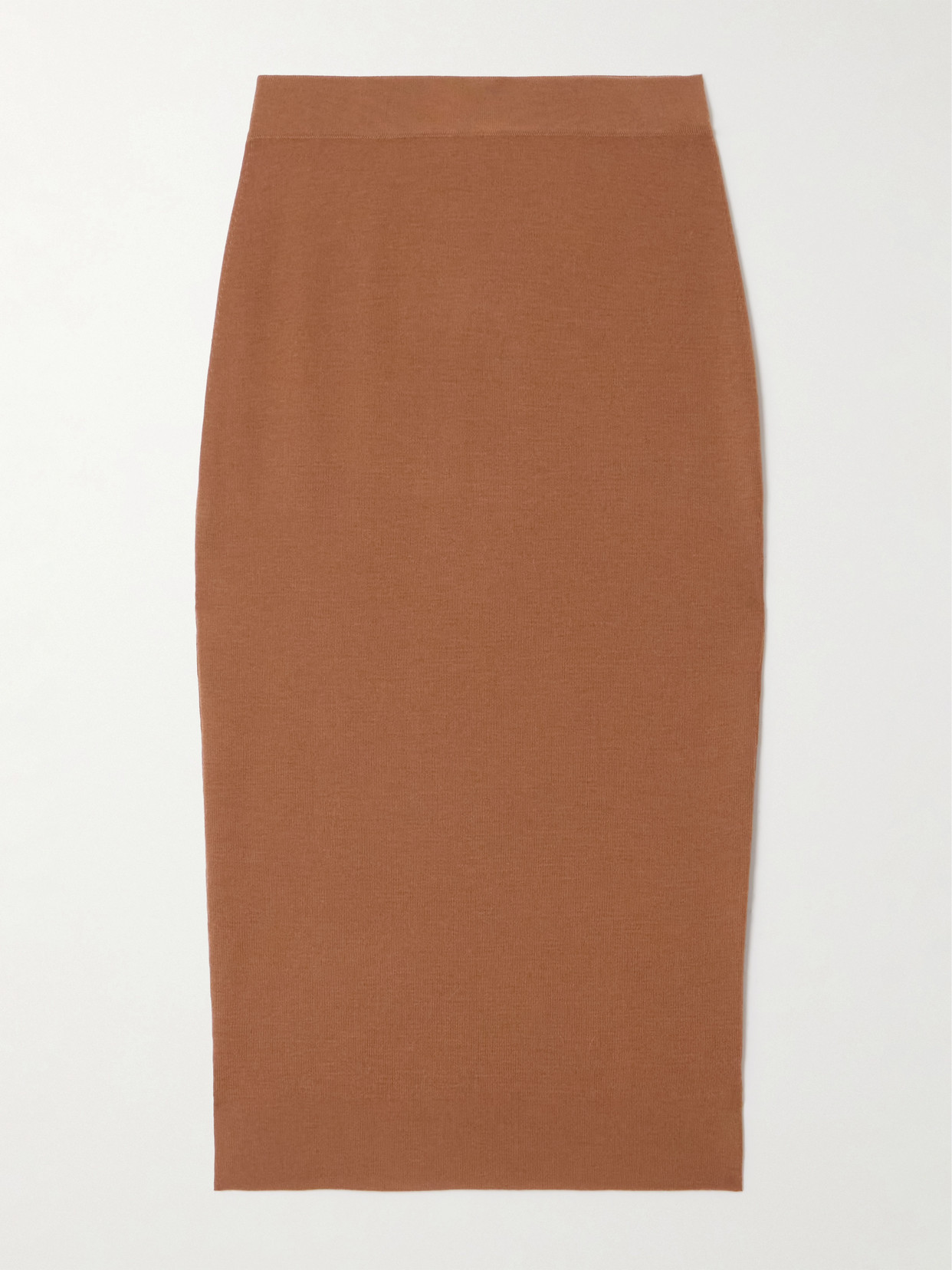 Saint Laurent Leather Pencil Skirt In Brown