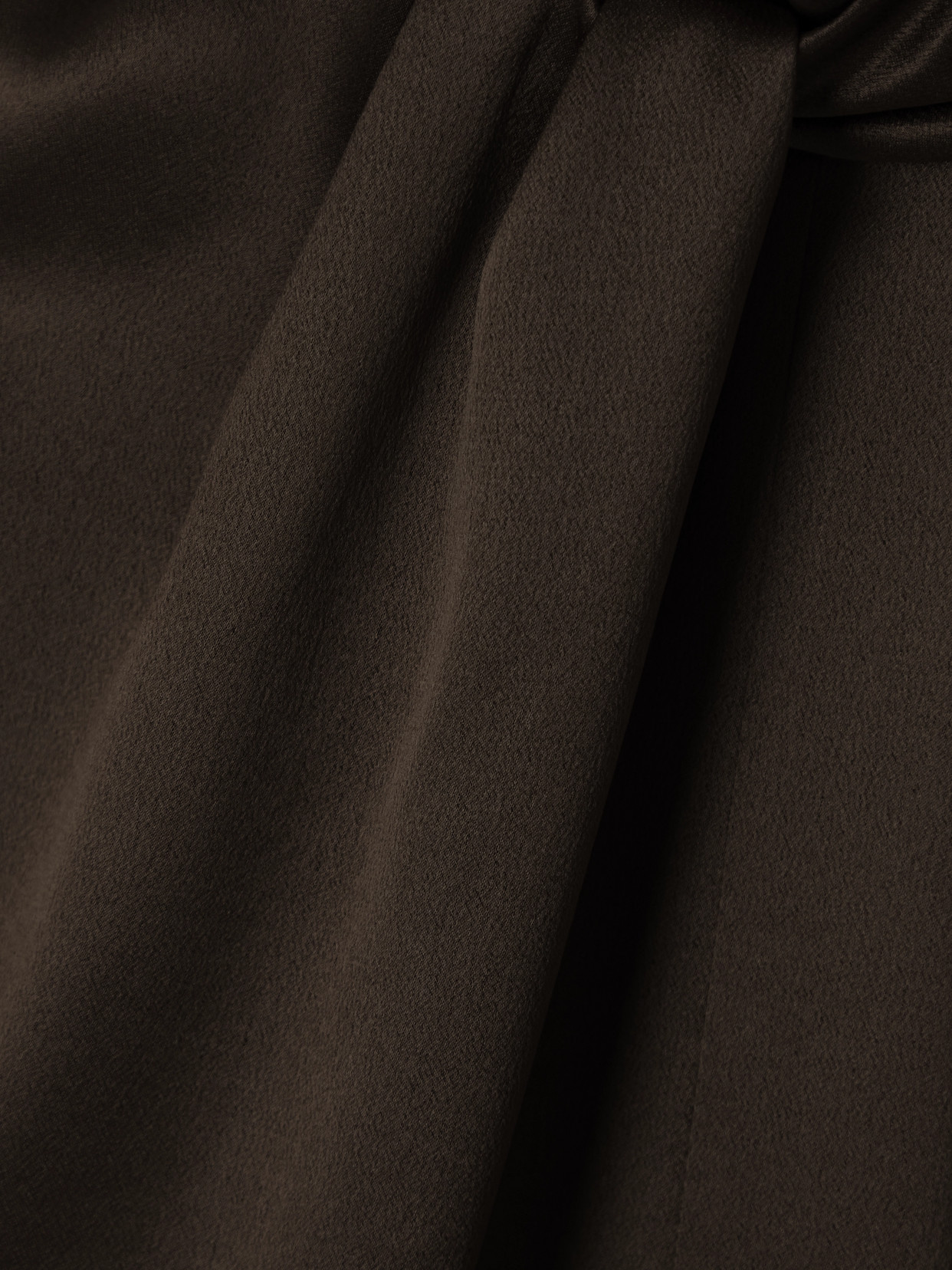 Saint Laurent Twisted Silk-satin Turtleneck Mini Dress In Brown