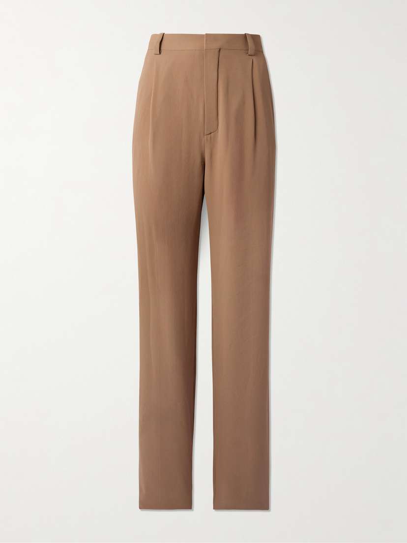 Saint Laurent Silk-georgette Straight-leg Pants