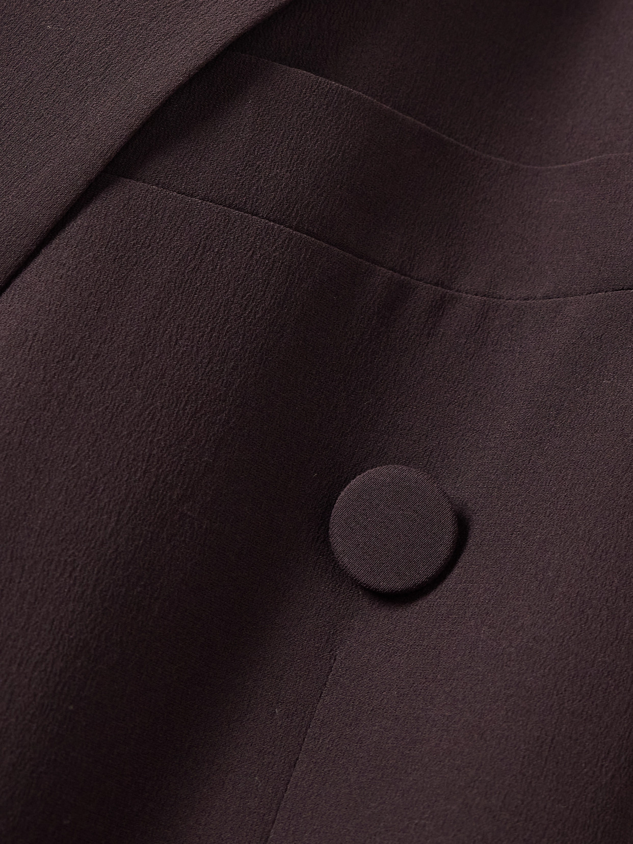 Saint Laurent Double-breasted Silk-crepe Blazer In Brown