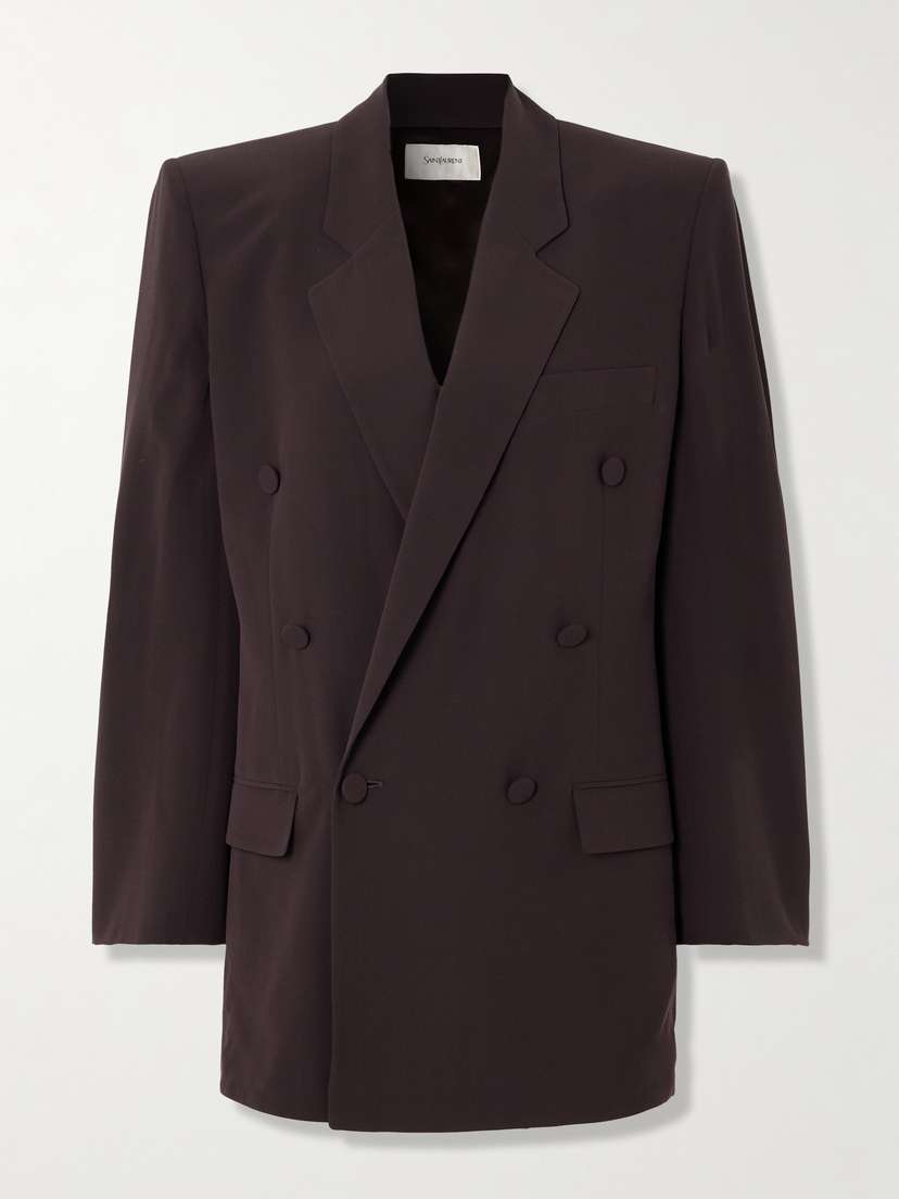 Saint Laurent Double-breasted Silk-crepe Blazer