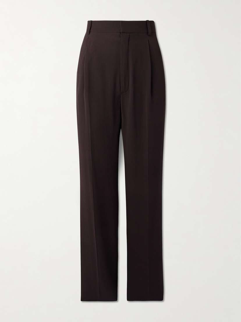 Saint Laurent Silk-georgette Straight-leg Pants