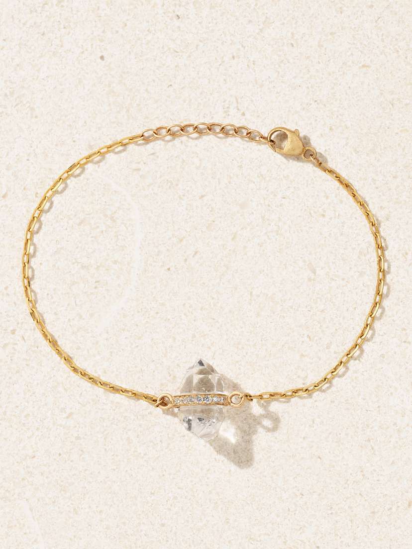 JIA JIA 14-karat Gold, Quartz And Diamond Bracelet