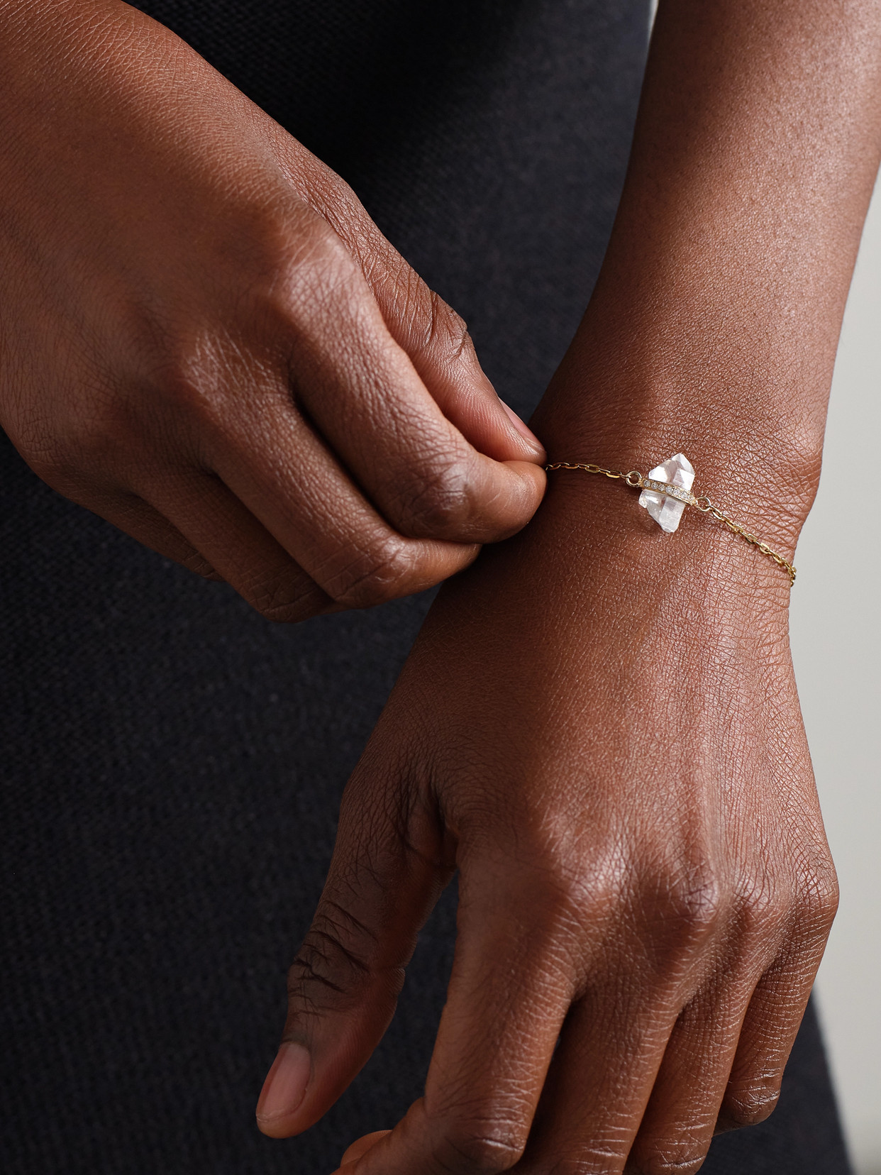 Jia Jia 14-karat Gold, Quartz And Diamond Bracelet In Gold
