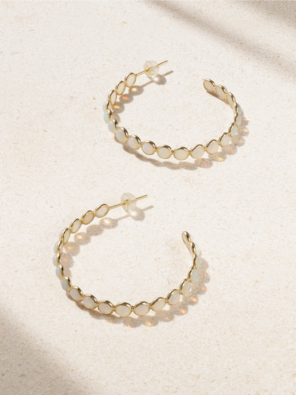Jia Jia 14-karat Gold Opal Hoop Earrings In White