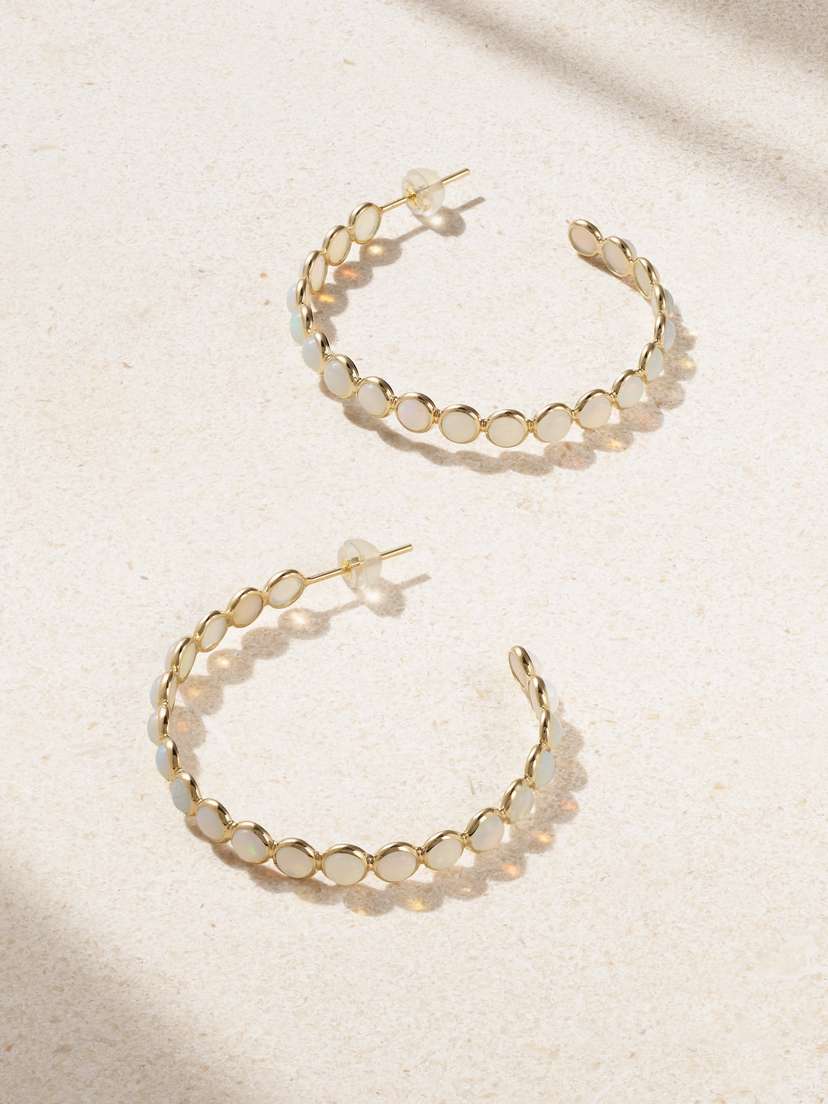 JIA JIA 14-karat Gold Opal Hoop Earrings