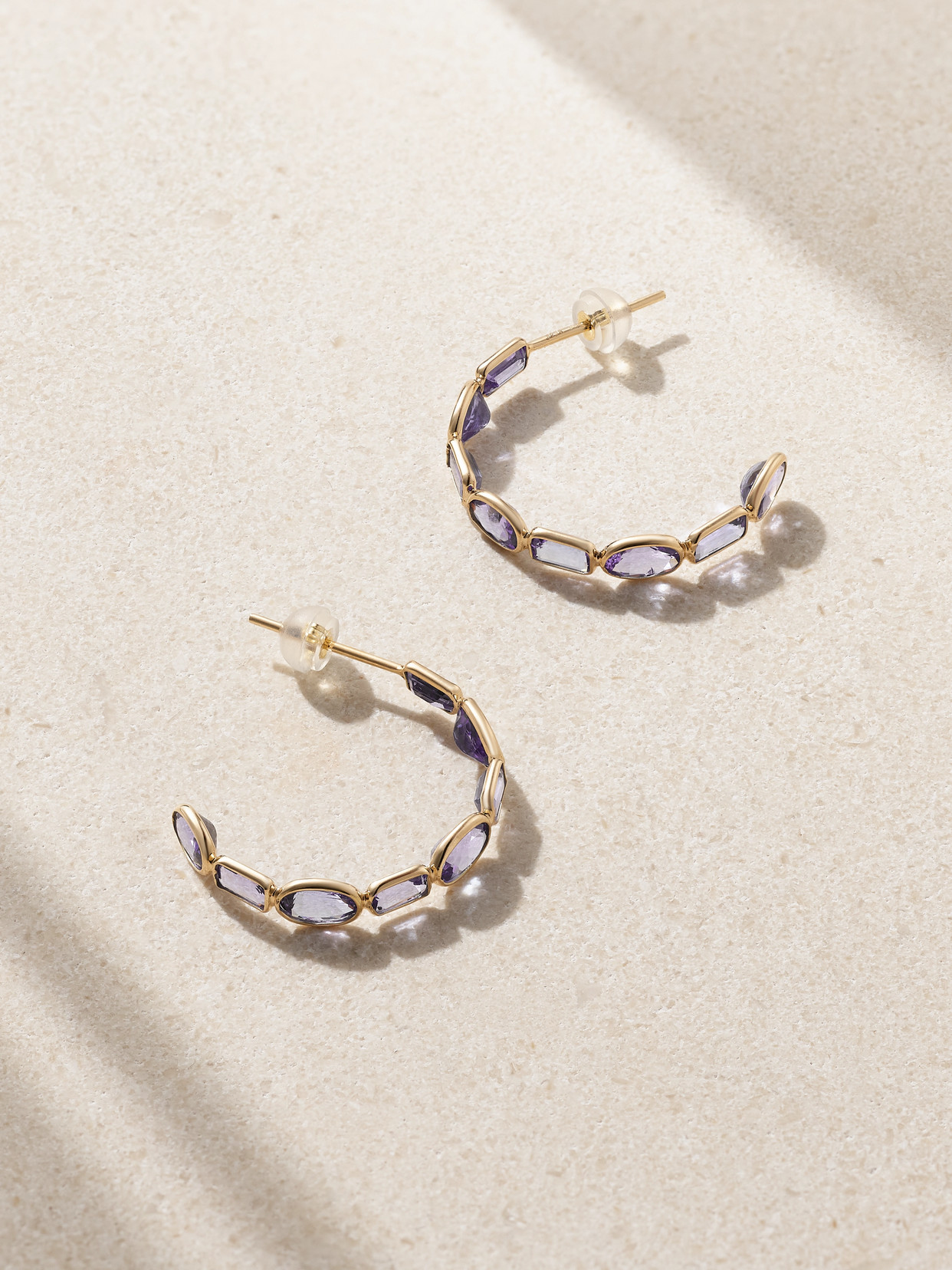 Jia Jia 14-karat Gold Tanzanite Hoop Earrings In Purple