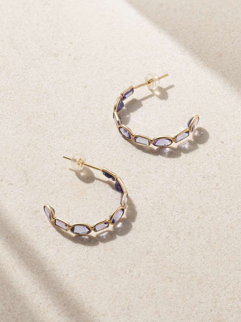 JIA JIA 14-karat Gold Tanzanite Hoop Earrings