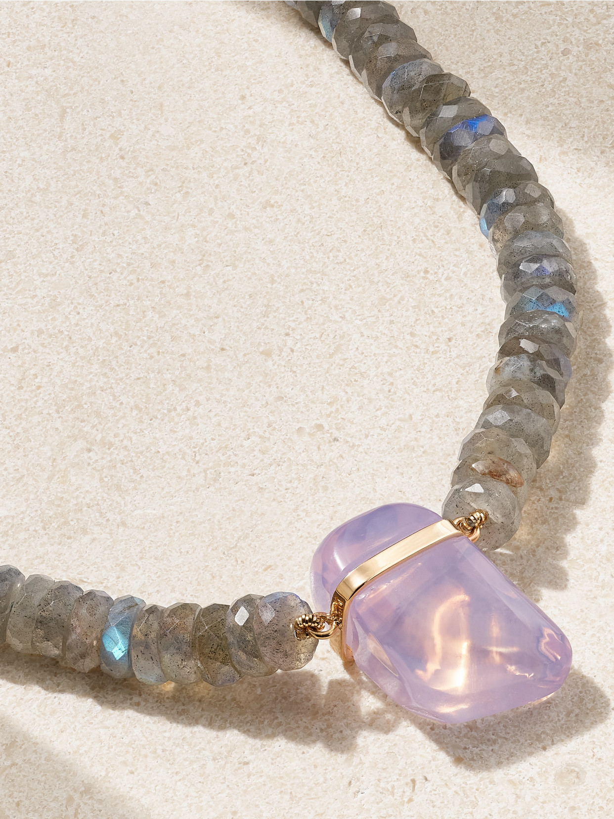 Jia Jia Gold, Labradorite And Moonstone Necklace In Purple