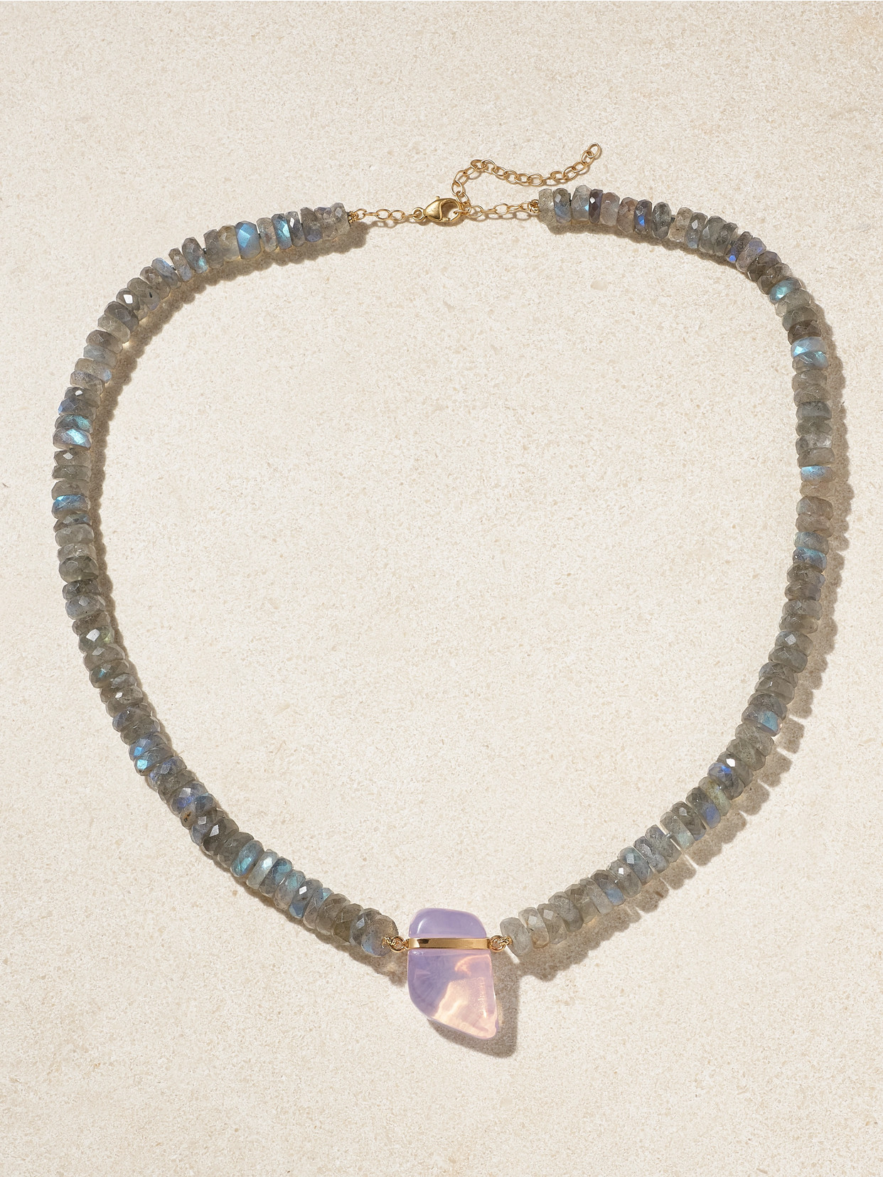 Jia Jia Gold, Labradorite And Moonstone Necklace In Purple