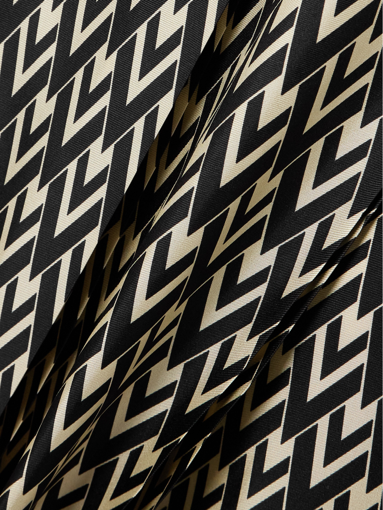 Garavani - Belted Pleated Printed Silk-Twill Midi