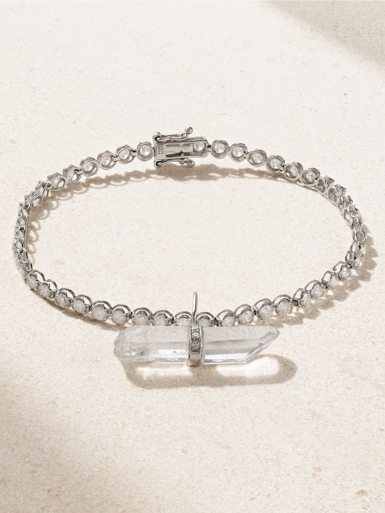 Jia Jia White Gold, Quartz And Diamond Bracelet In Silver