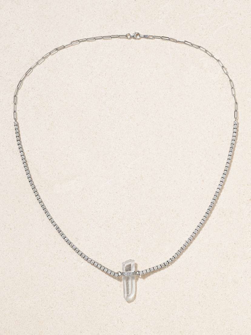 JIA JIA White Gold, Quartz And Diamond Necklace