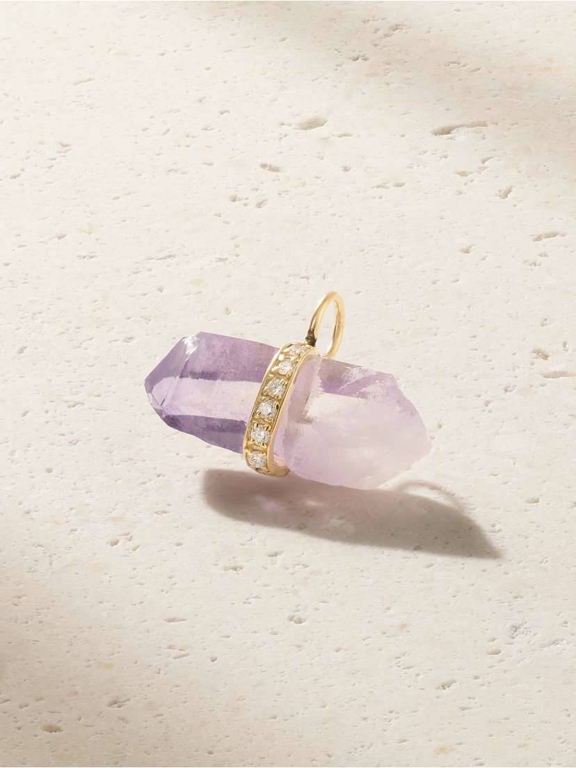 JIA JIA Veracruz 14-karat Gold, Amethyst And Diamond Pendant