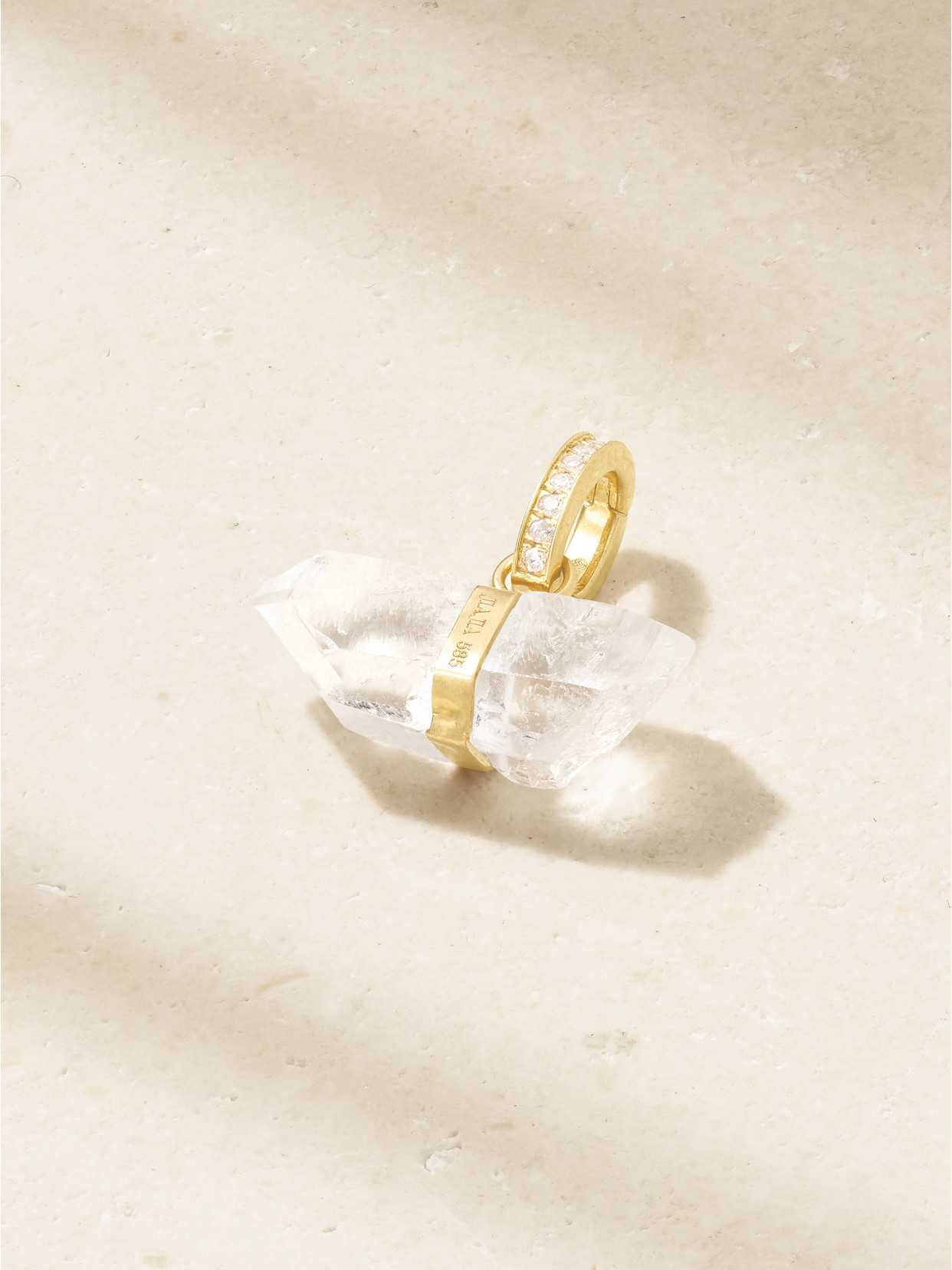 Jia Jia 14-karat Gold, Quartz And Diamond Pendant