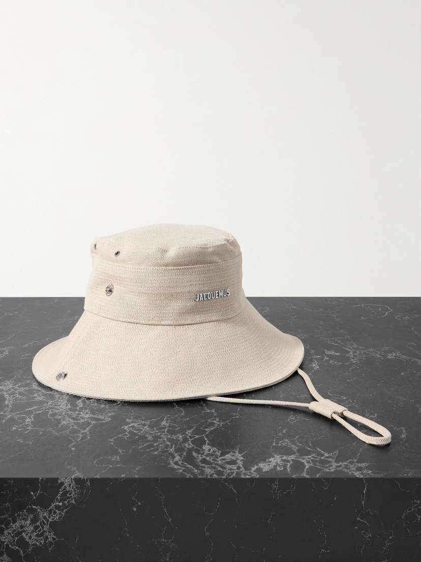 Jacquemus Le Bob De Nimes Embellished Linen And Cotton-blend Bucket Hat