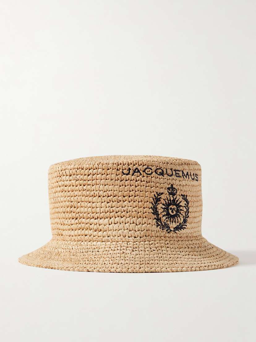 Jacquemus Le Pesco Embroidered Raffia Bucket Hat