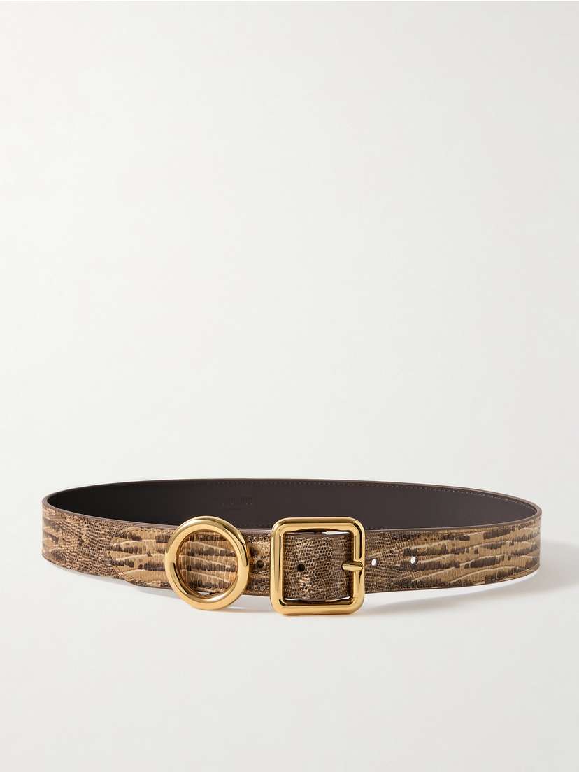 Jacquemus Regalo Embellished Lizard-effect Leather Belt