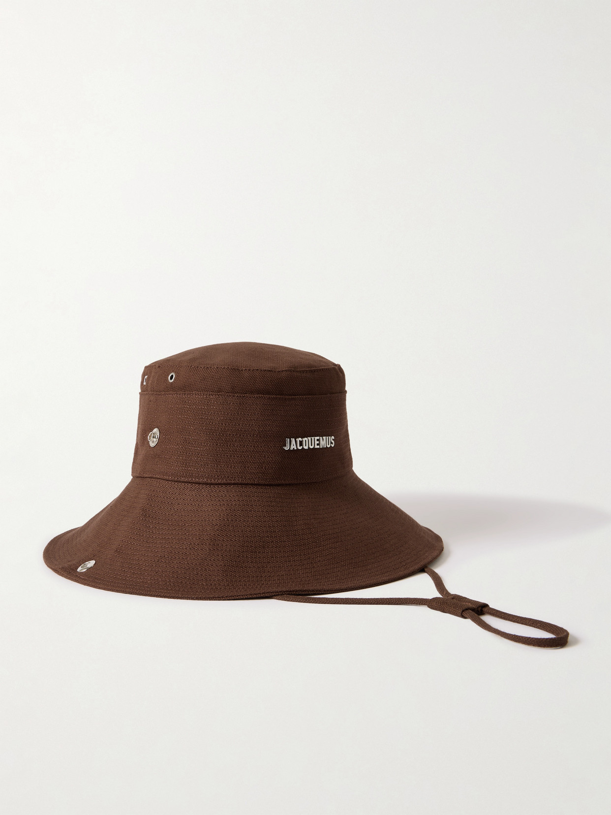 Jacquemus Le Bob De-nimes Canvas Bucket Hat In Brown