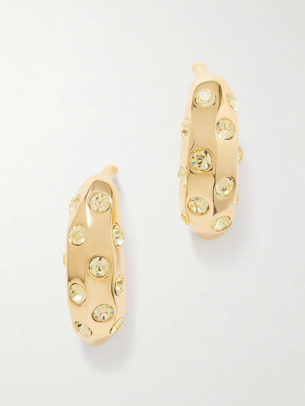 JACQUEMUS GOLD-TONE CRYSTAL EARRINGS