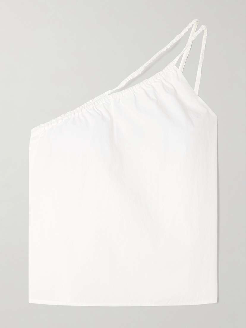 Deiji Studios One-shoulder Organic Cotton-poplin Top