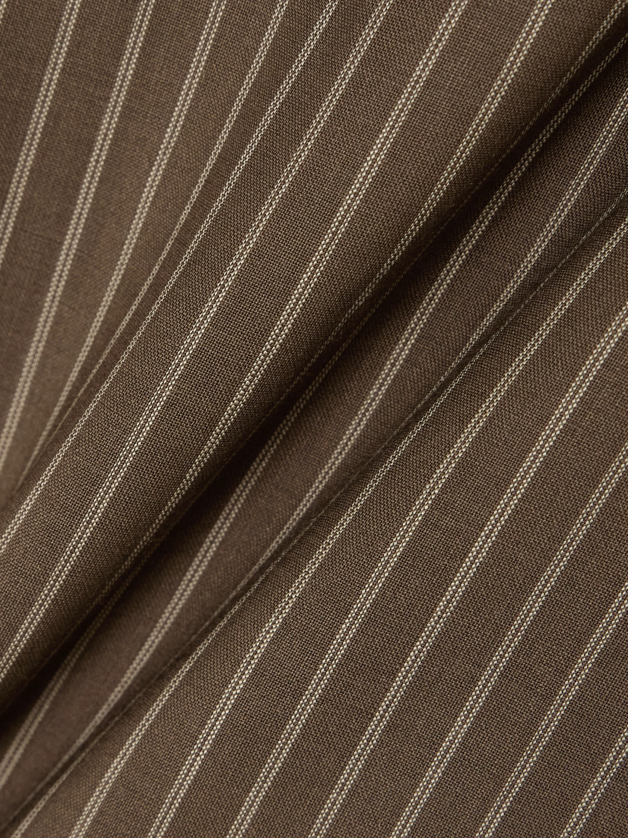 Cropped Tie-Detailed Pinstriped Shirt